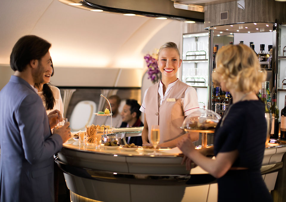 On-board lounge on Emirates A380