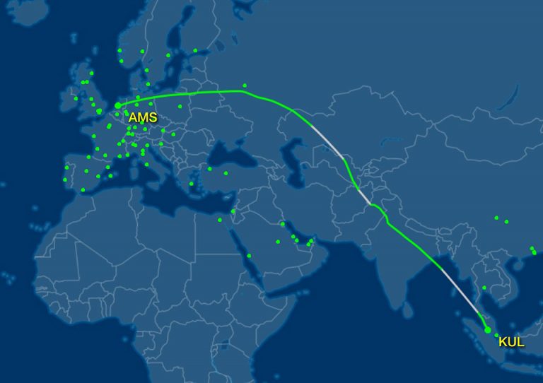 Flight Check  KLM Royal Dutch Airlines, Kuala Lumpur  Amsterdam