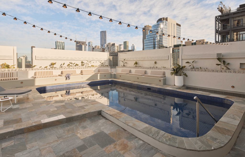 Rydges, Melbourne rooftop pool.
