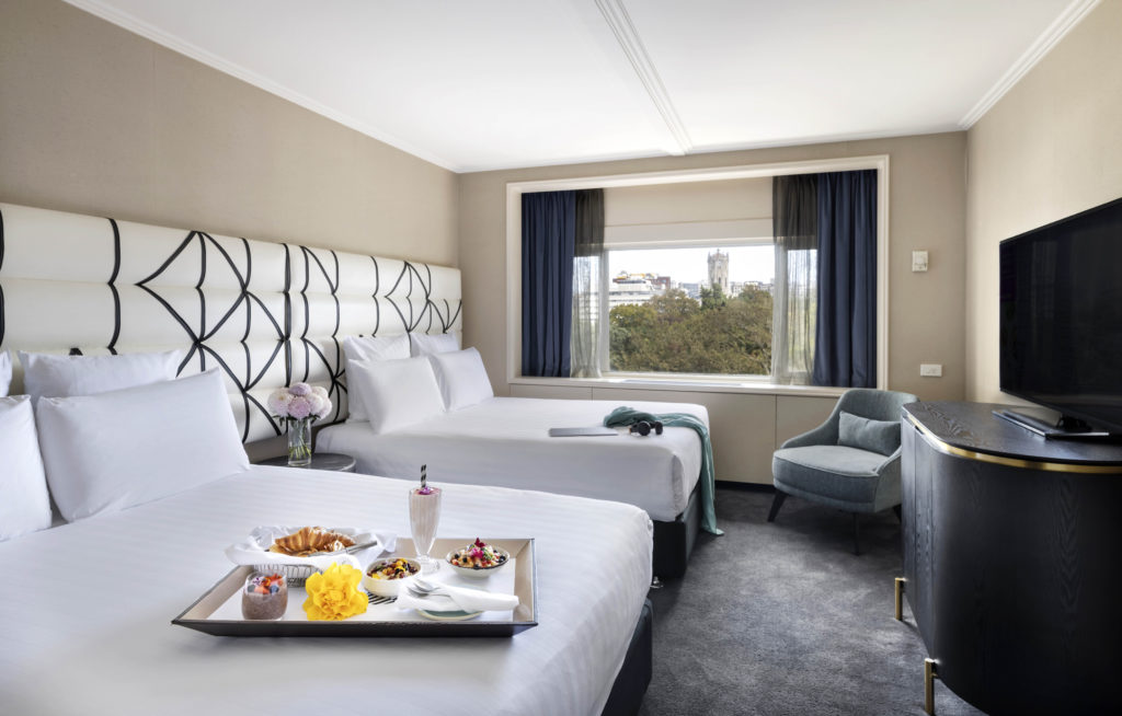 Stylish and refurbished rooms at The Pullman Hotel, Auckland.