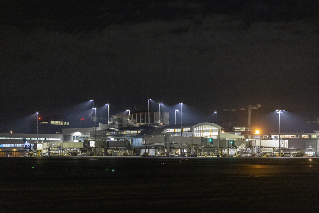 Auckland Airport by night