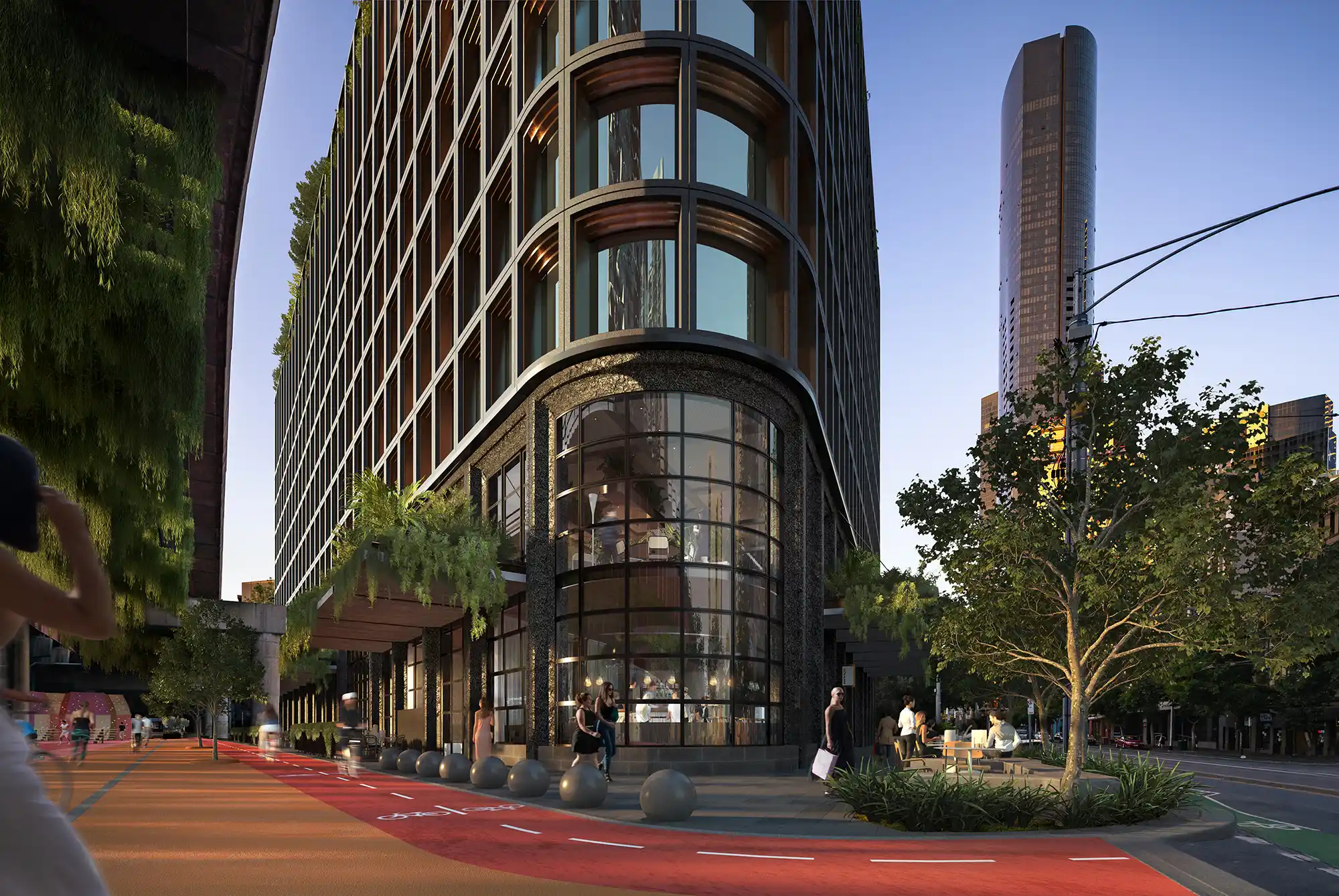 Hannah St Hotel in the Queensbridge precinct (building front of screen) ARTIST RENDER (2)