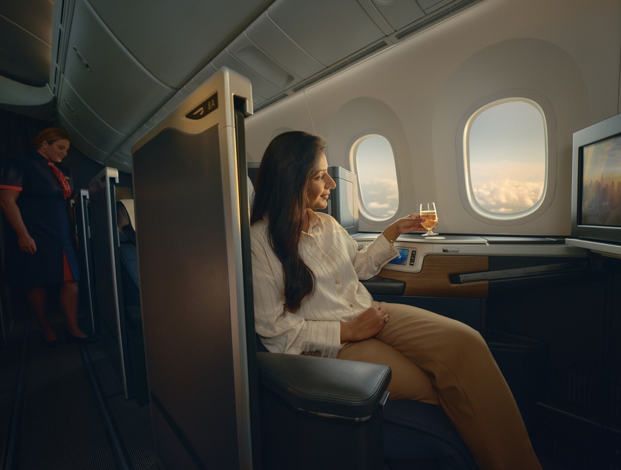 A customer enjoying a drink in Club World.